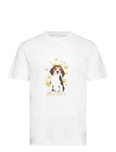 Ace Cute Doggy T-Shirt Tops T-shirts Short-sleeved White Double A By W...