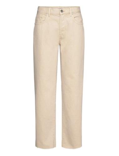 Trouser Sia Twill Cropped Bottoms Jeans Straight-regular Beige Lindex