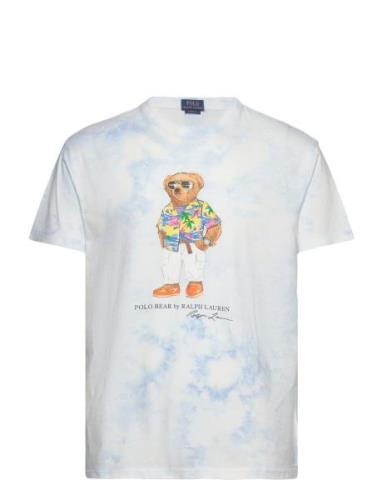 Classic Fit Polo Bear Tie-Dye T-Shirt Tops T-shirts Short-sleeved Blue...