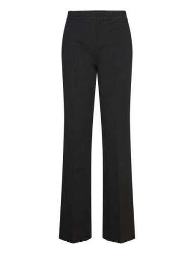 Mid-Rise Wideleg Trousers Bottoms Trousers Suitpants Black Mango