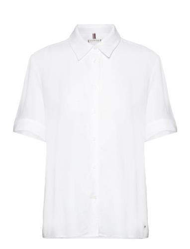 Essential Fluid Ss Shirt Tops Shirts Short-sleeved White Tommy Hilfige...