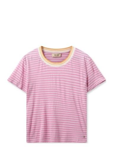 Mmphila O-Ss Stripe Tee Tops T-shirts & Tops Short-sleeved Pink MOS MO...