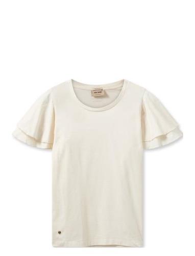 Mmpirri Flounce Tee Tops T-shirts & Tops Short-sleeved Cream MOS MOSH