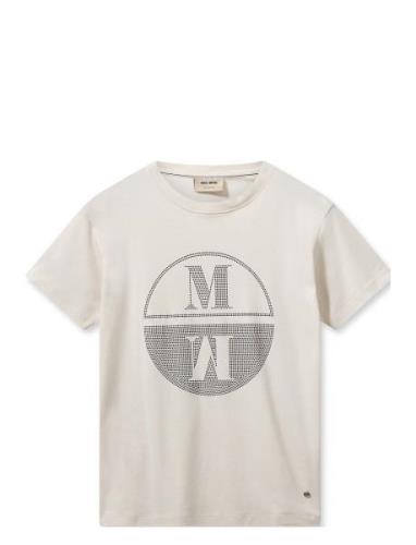 Mmvicci O-Ss Stud Tee Tops T-shirts & Tops Short-sleeved Cream MOS MOS...