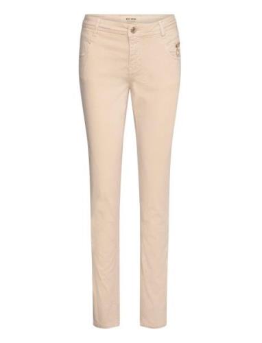 Mmnelly Rosemany Pant Bottoms Jeans Straight-regular Beige MOS MOSH