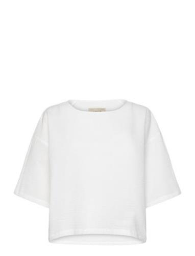 Puglia Shirt Tops Blouses Short-sleeved White A Part Of The Art
