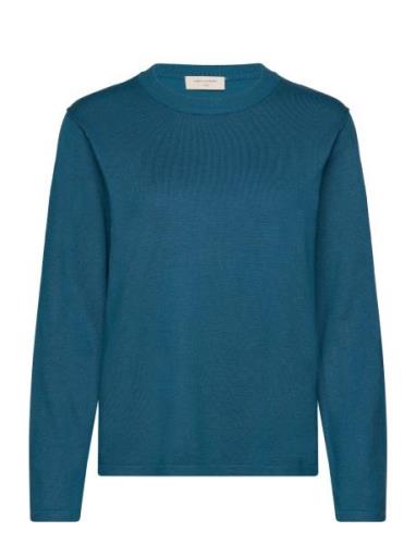 Fqj -Pullover Tops Knitwear Jumpers Blue FREE/QUENT