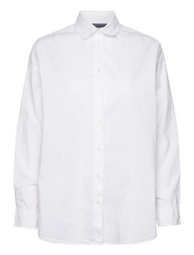 Pernilla Organic Cotton Poplin Shirt Tops Shirts Long-sleeved White Le...