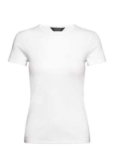 Cotton-Blend T-Shirt Tops T-shirts & Tops Short-sleeved White Lauren R...