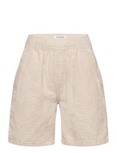 Shorts Linen Blend Bottoms Shorts Beige Lindex