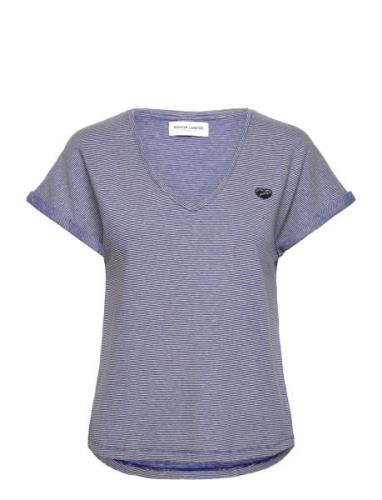 Chateau Mini Patch Coeur Tops T-shirts & Tops Short-sleeved Blue Maiso...