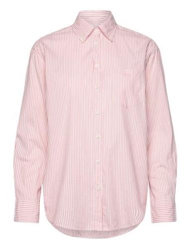 Rel Luxury Oxford Striped Bd Shirt Tops Shirts Long-sleeved Pink GANT