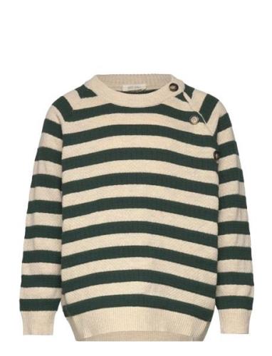 O-Neck Knit Light Sweater Tops Knitwear Pullovers Green Petit Piao