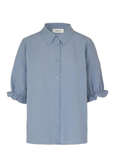 Huntleymd Shirt Tops Shirts Short-sleeved Blue Modström