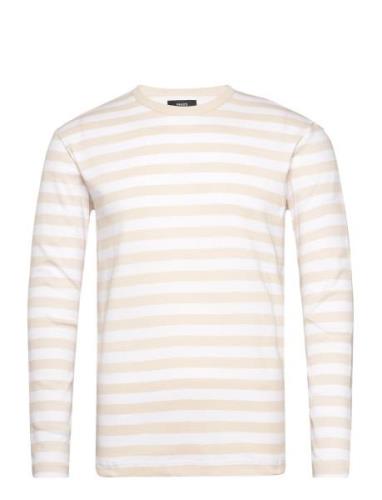 Midi Rib Tobias Tee Ls Tops T-shirts Long-sleeved Beige Mads Nørgaard