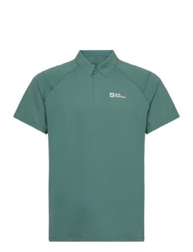 Prelight Chill Polo M Tops Polos Short-sleeved Green Jack Wolfskin
