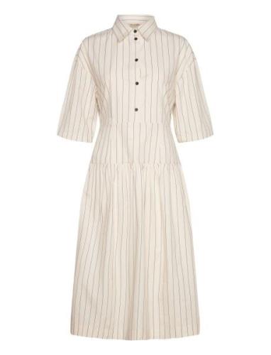 Striped Midi Dress Designers Knee-length & Midi Cream Stella Nova