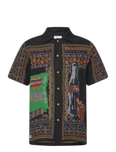 Meal Deal Cross Stitch Shirt Tops Shirts Short-sleeved Black Percival