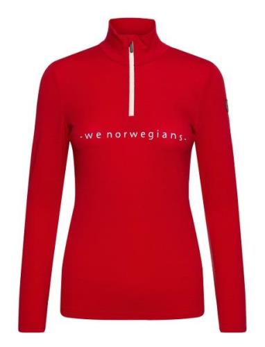 Lindesnes Zipup Women Tops Knitwear Jumpers Red We Norwegians