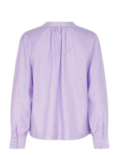 Masman New Blouse Tops Blouses Long-sleeved Purple Second Female