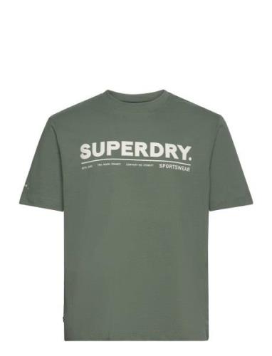 Utility Sport Logo Loose Tee Sport T-shirts Short-sleeved Green Superd...