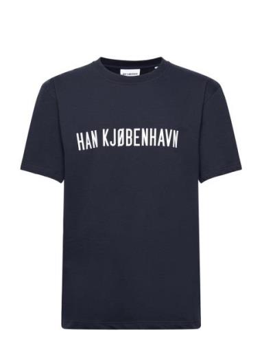 Hk Logo Boxy Tee S/S Designers T-shirts Short-sleeved Navy HAN Kjøbenh...