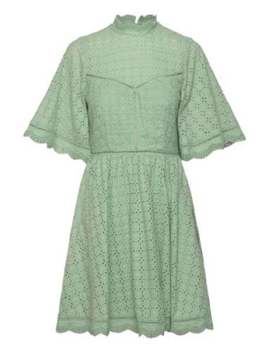 Claire Mini Lace Dress Kort Kjole Green Malina
