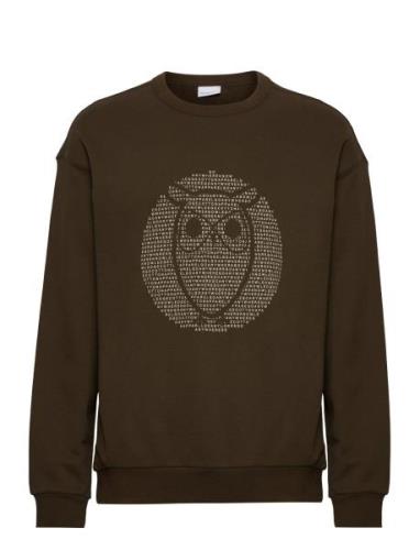 Loose Fit Sweat With Owl Print - Go Tops Sweat-shirts & Hoodies Sweat-...