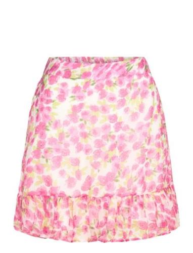 Vmsmilla H/W Short Skirt Wvn Ga Kort Skjørt Pink Vero Moda