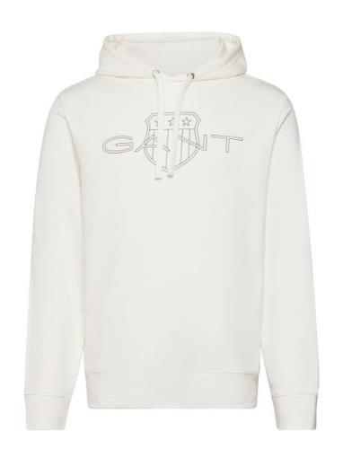 Logo Hoodie Tops Sweat-shirts & Hoodies Hoodies White GANT