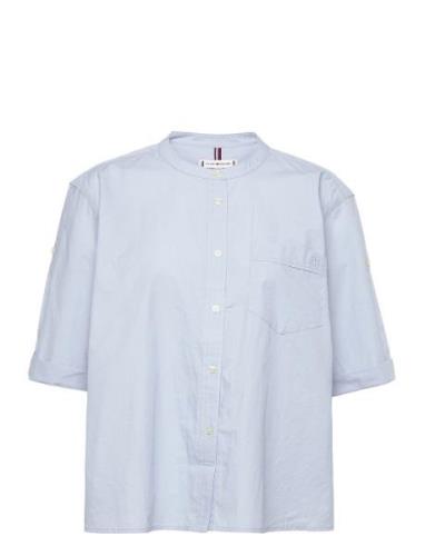 Org Cotton N Relaxed Shirt Ss Tops Shirts Short-sleeved Blue Tommy Hil...