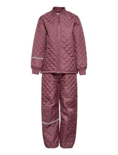 Basic Thermal Set -Solid Outerwear Thermo Outerwear Thermo Sets Pink C...