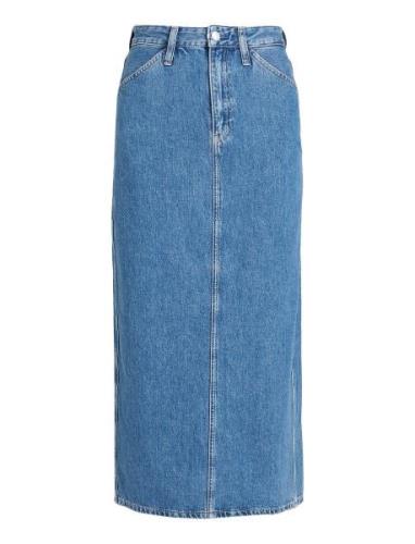Trouser Pocket Maxi Skirt Langt Skjørt Blue Calvin Klein Jeans