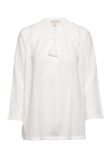Blouse Selin Embroidery Anglai Tops Blouses Long-sleeved White Lindex