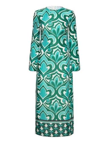 Printed Cut-Out Detail Dress Knelang Kjole Multi/patterned Mango