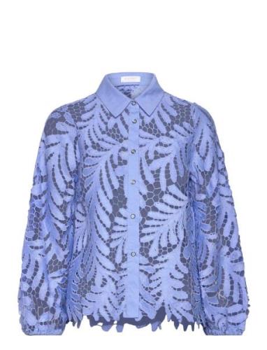 Lace Shirt Tops Shirts Long-sleeved Blue Coster Copenhagen