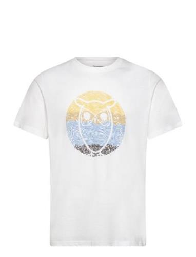Regular Circled Owl Printed T-Shirt Tops T-shirts Short-sleeved White ...