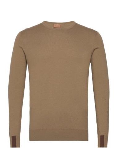 Adam Supima O-Neck Knit Tops Knitwear Round Necks Brown Mos Mosh Galle...