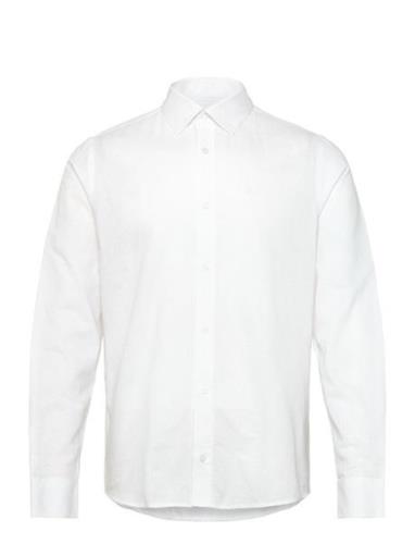 Jamie Cotton Linen Shirt Ls Tops Shirts Casual White Clean Cut Copenha...