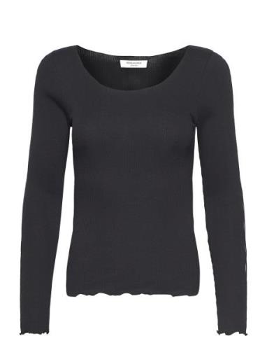 Cotton T-Shirt Tops T-shirts & Tops Long-sleeved Black Rosemunde