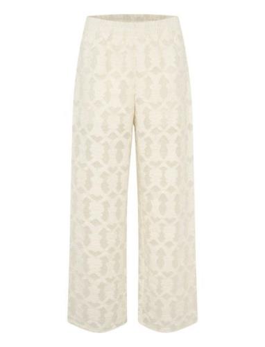 Orikidekb Pants Bottoms Trousers Wide Leg Cream Karen By Simonsen