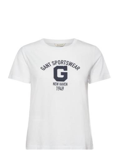 Reg Logo Ss T-Shirt Tops T-shirts & Tops Short-sleeved White GANT