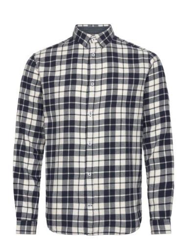 Checked Shirt Tops Shirts Casual Navy Tom Tailor