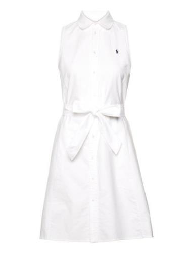 Oxford Sleeveless Shirtdress Knelang Kjole White Polo Ralph Lauren