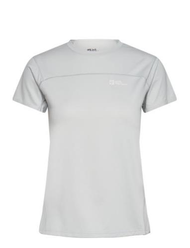 Prelight Chill T W Sport T-shirts & Tops Short-sleeved Grey Jack Wolfs...