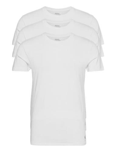 Slim Crewneck 3-Pack Tops T-shirts Short-sleeved White Polo Ralph Laur...