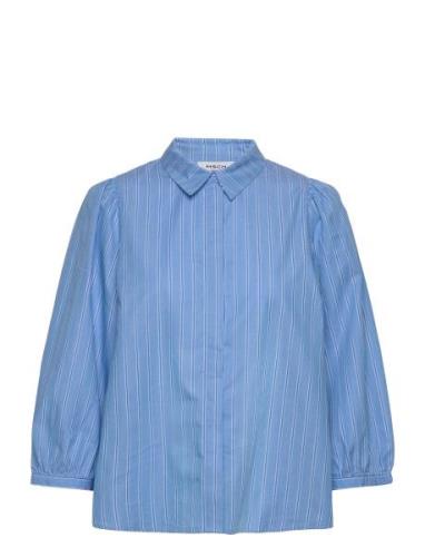 Petronia 3/4 Shirt Stp Tops Shirts Long-sleeved Blue MSCH Copenhagen