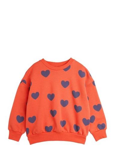 Hearts Aop Sweatshirt Tops Sweat-shirts & Hoodies Sweat-shirts Red Min...