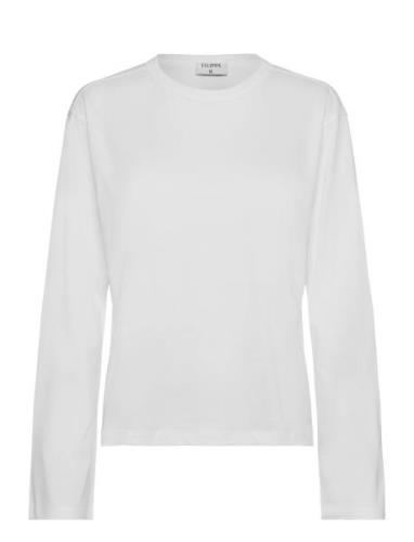 Cotton Longsleeve Top Tops T-shirts & Tops Long-sleeved White Filippa ...