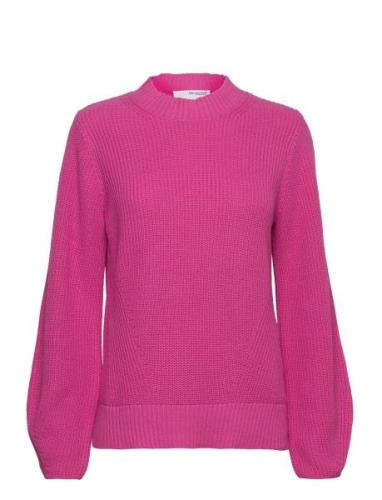 Slfleslie Ls Knit O-Neck Tops Knitwear Jumpers Pink Selected Femme